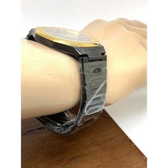 Vitae London Men's Watch Ada 141 Black Dial Gold Bezel Quartz Stainless Steel - Picture 12 of 14